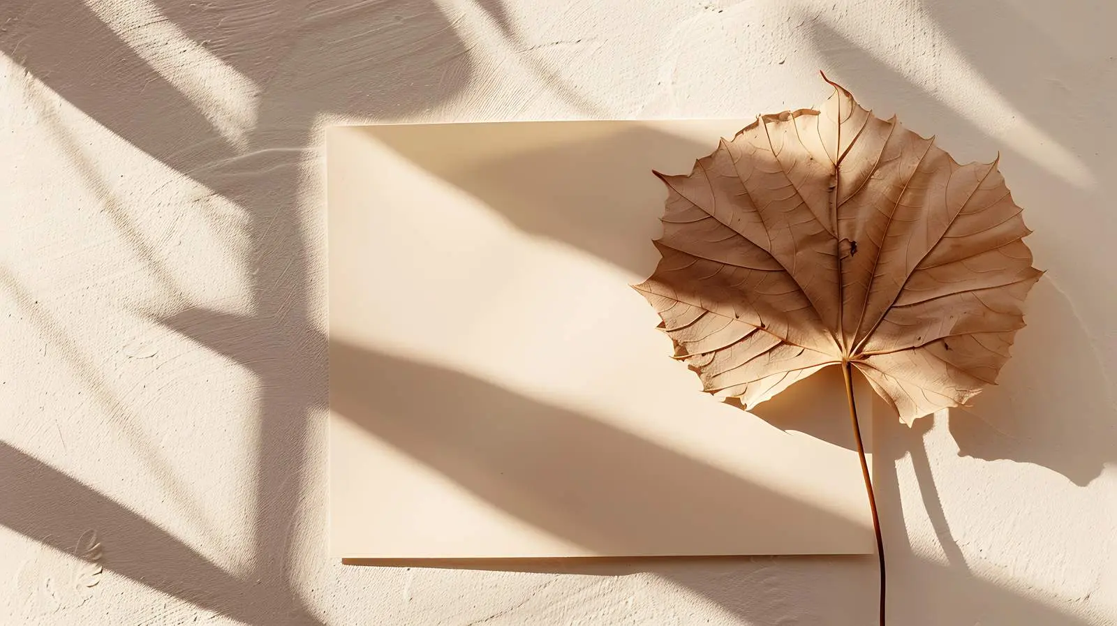 Blank Paper Card Mockup with Dried Fan – free plate illustration image from Dotvec