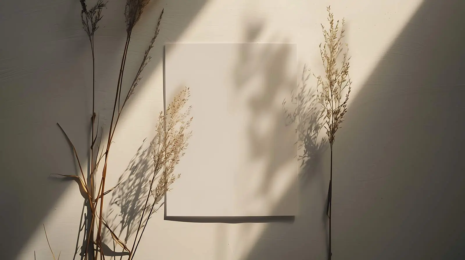 Blank Card Mockup with Dried Grass — free download from Dotvec