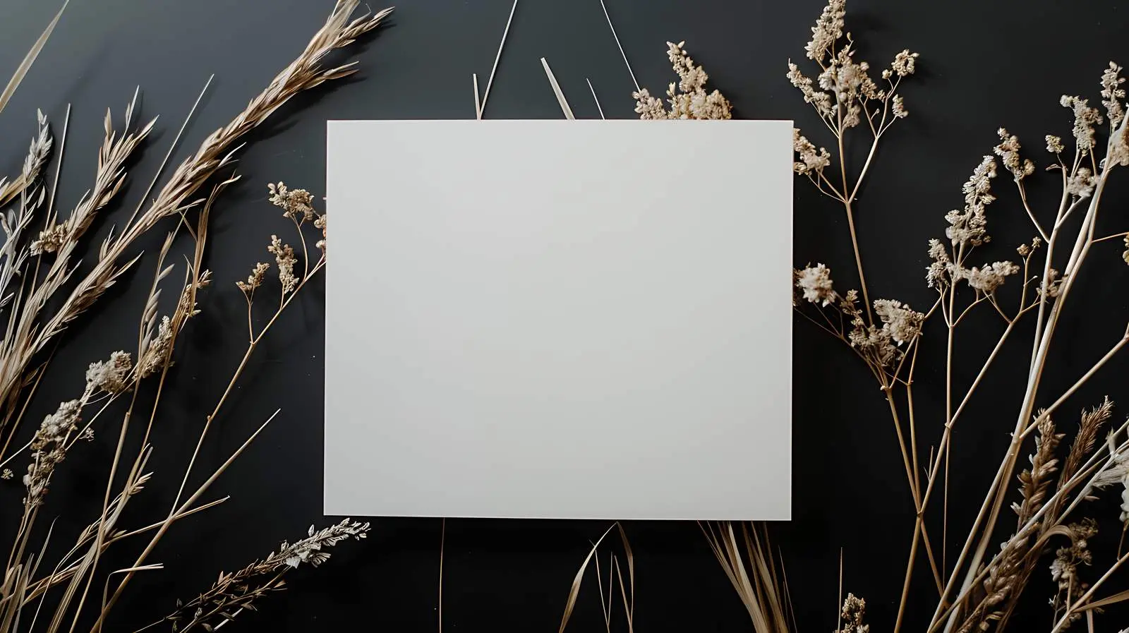 Blank Card Mockup with Dried Grass — free download from Dotvec