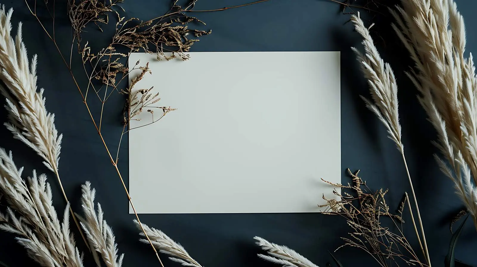 Blank Card Mockup with Dried Grass Background — free download from Dotvec