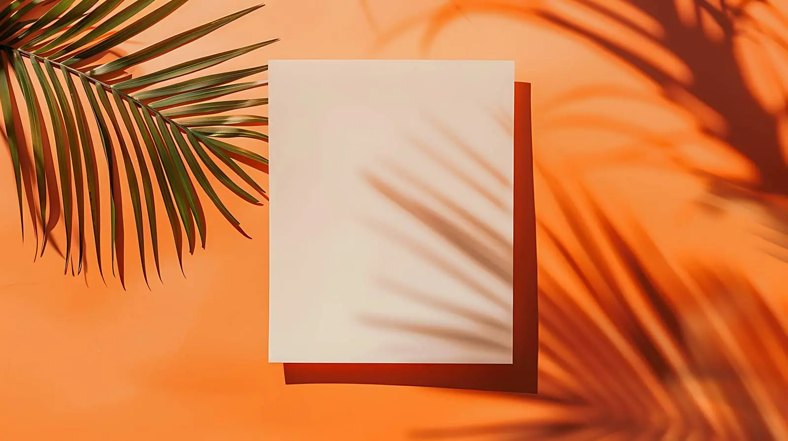 Blank Mockup Card with Dried Palm Leaf — free download from Dotvec