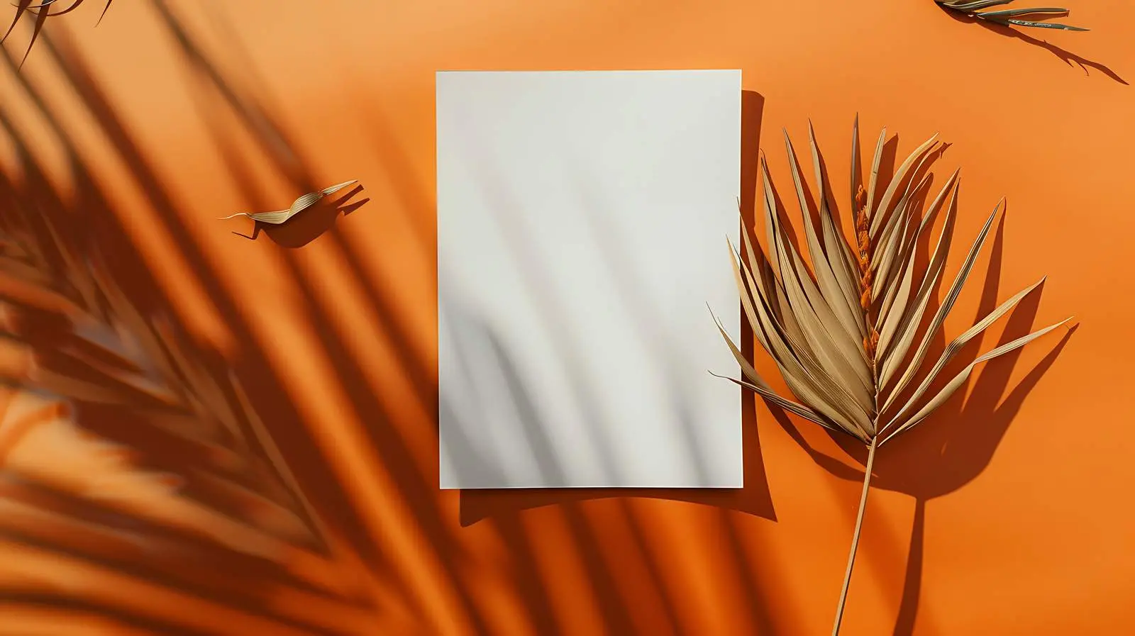 Blank Mockup Card with Dried Palm — free download from Dotvec