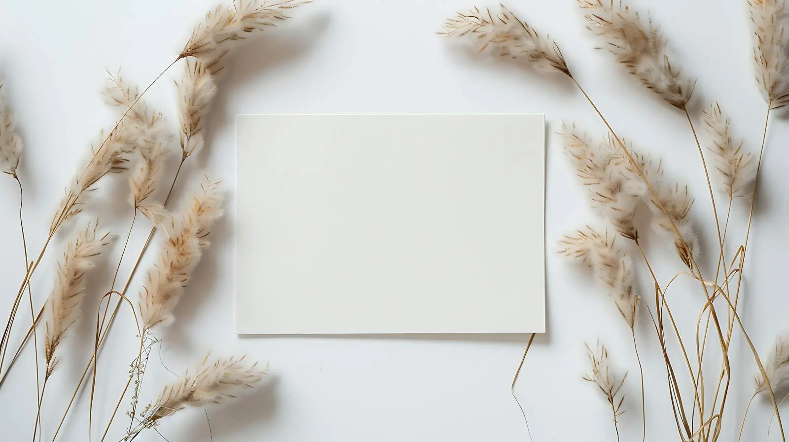 Blank Paper Sheet Card Mockup with Dried Flowers — free download from Dotvec