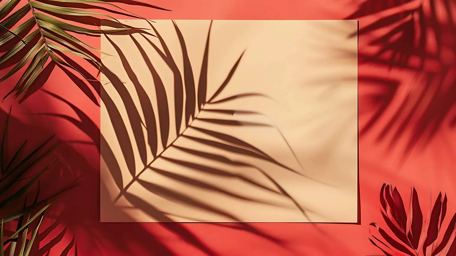 Blank Paper Sheet Card Mockup on Red Background — free download from Dotvec