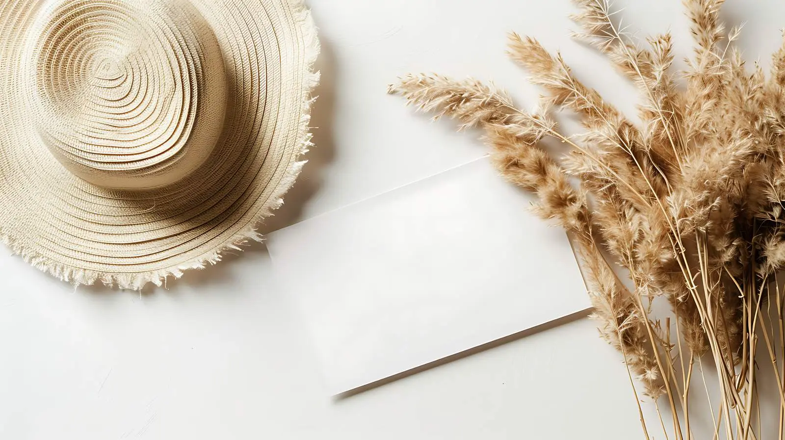 Blank Card Mockup with Straw Hat — free download from Dotvec
