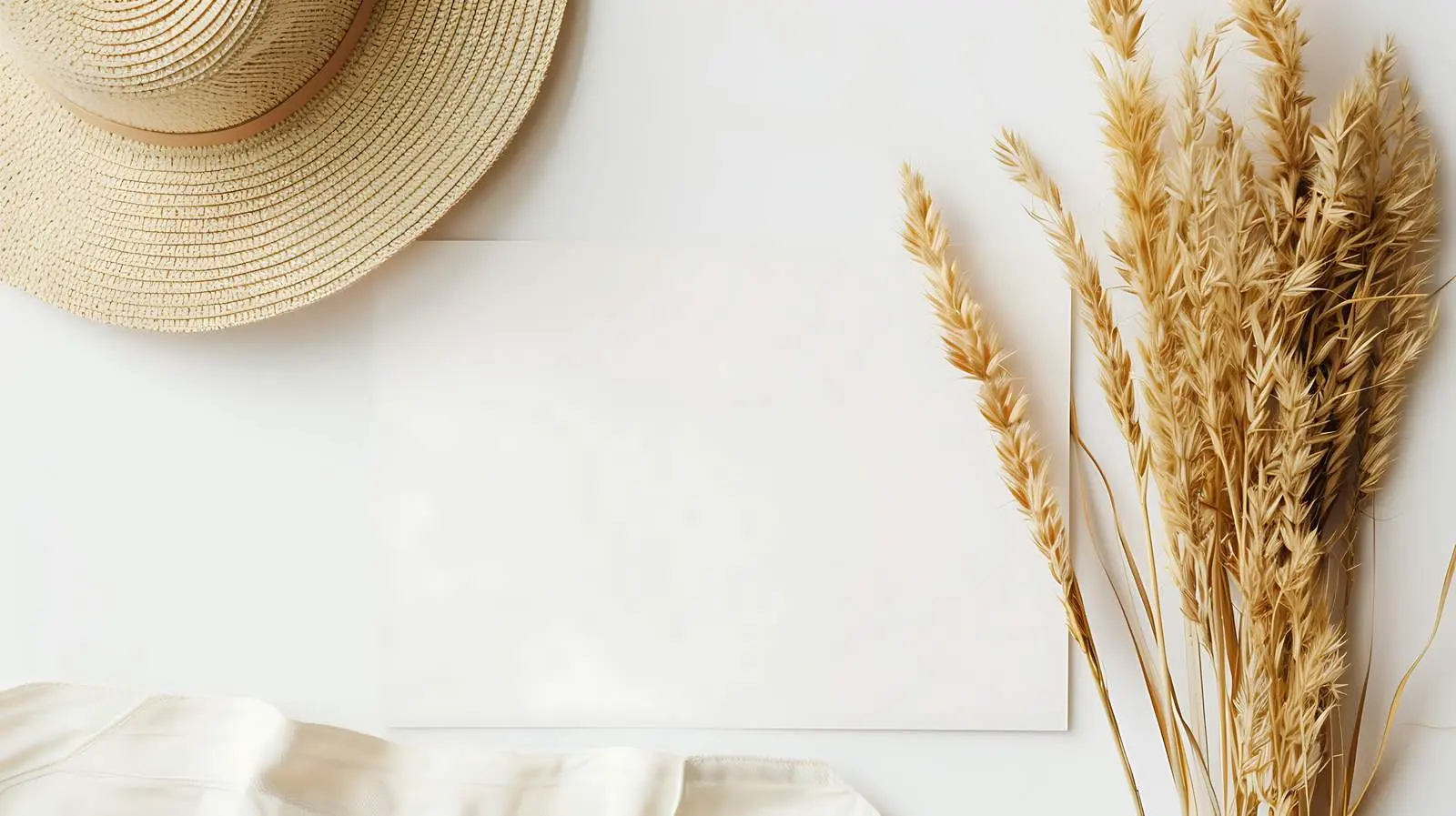 Blank Mockup with Straw Hat and Copy Space — free download from Dotvec
