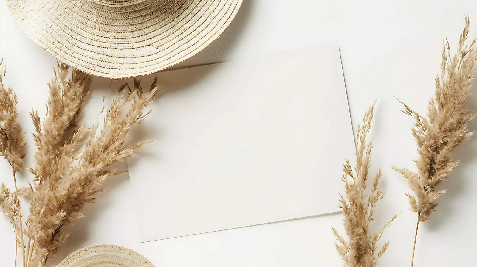 Blank Card Mockup with Straw Hat Display — free download from Dotvec