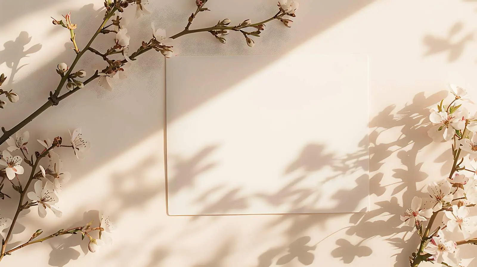 Mockup Paper Sheet Cards in Sunlit Flowers — free download from Dotvec