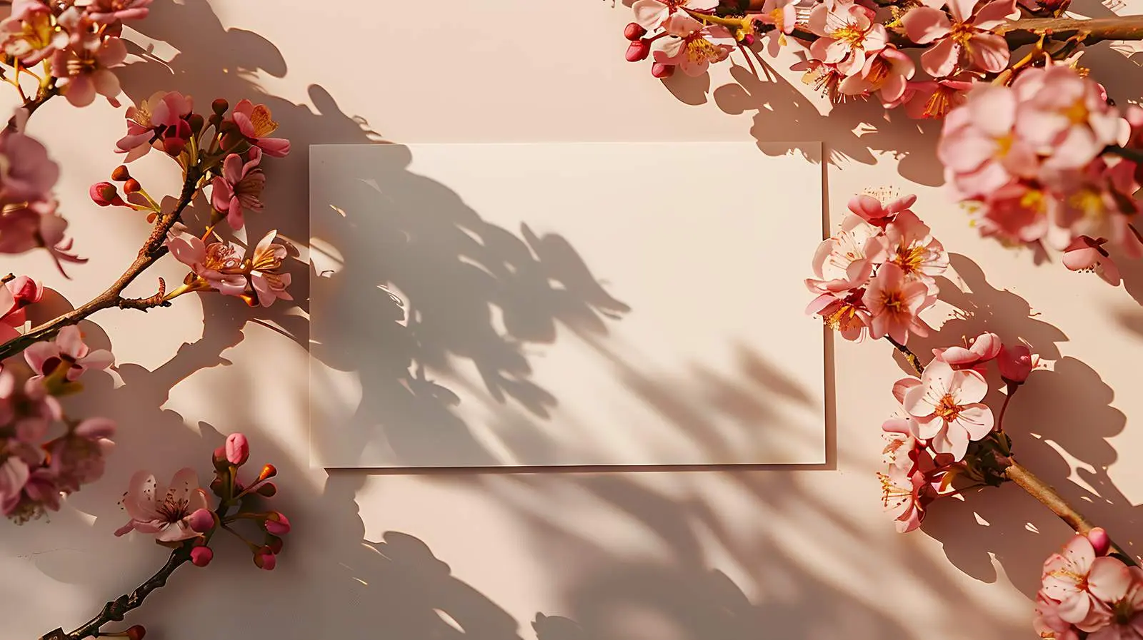 Blank Paper Cards in Sunlit Floral Setting – free personalized card image from Dotvec