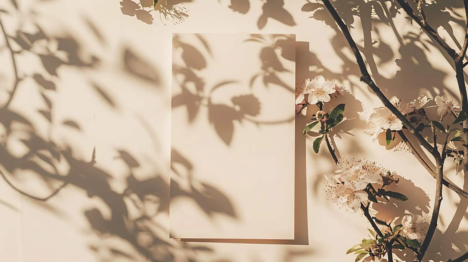 Mockup Paper Cards Surrounded by Sunlit Flowers — free download from Dotvec