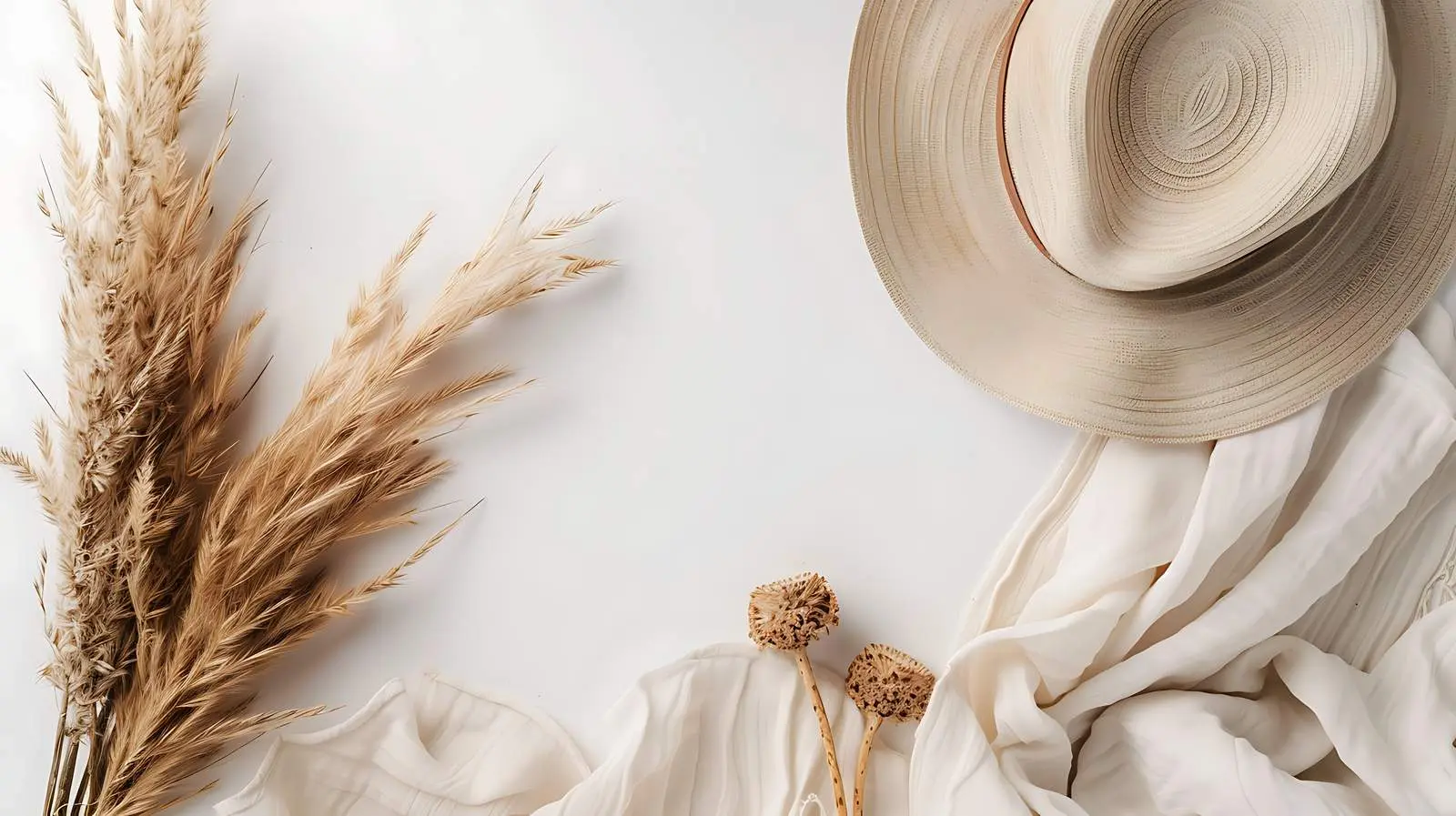 Mockup of Paper Sheet Cards with Straw Hat — free download from Dotvec