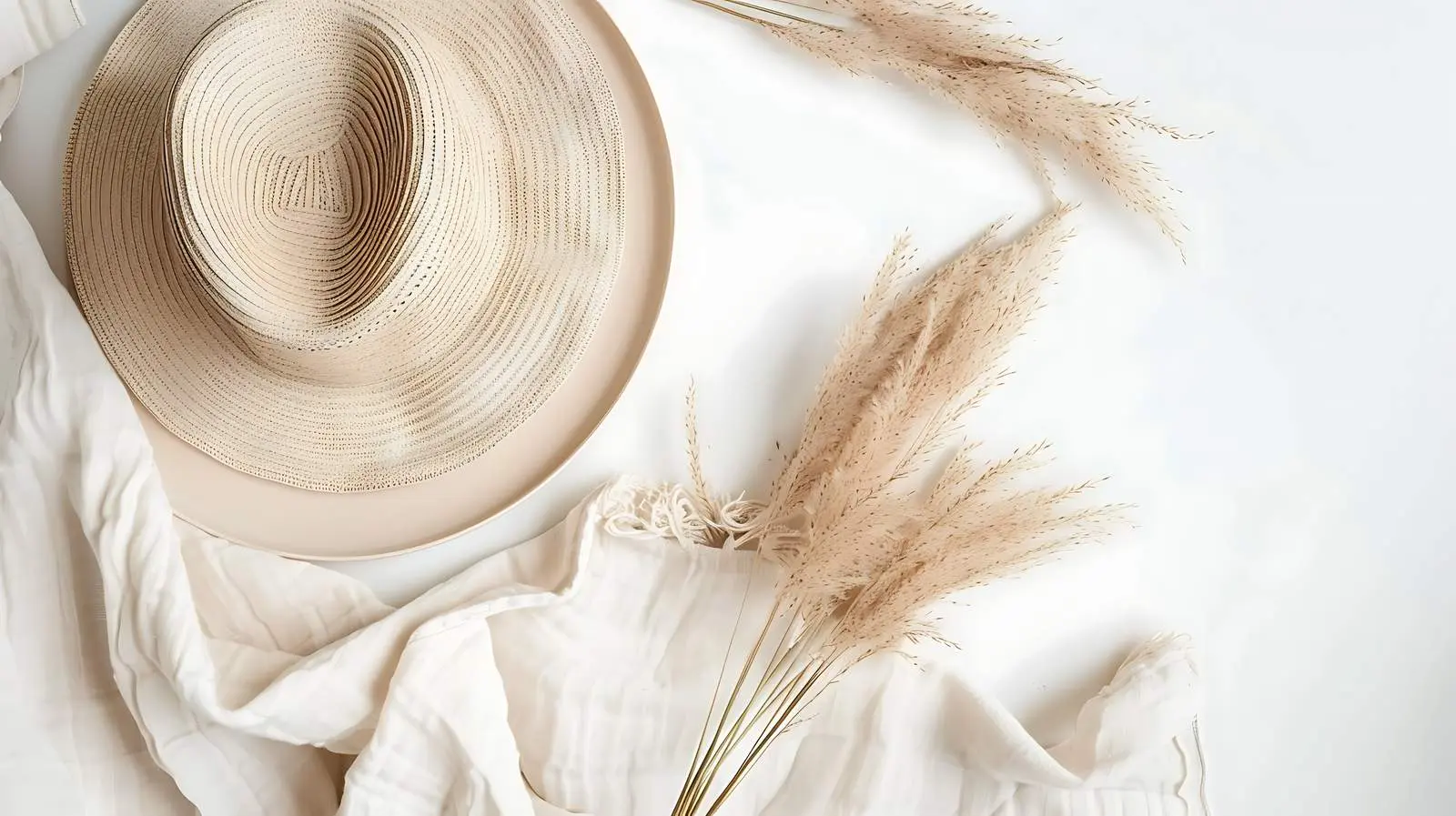 Blank Paper Sheet Cards Mockup with Straw Hat — free download from Dotvec