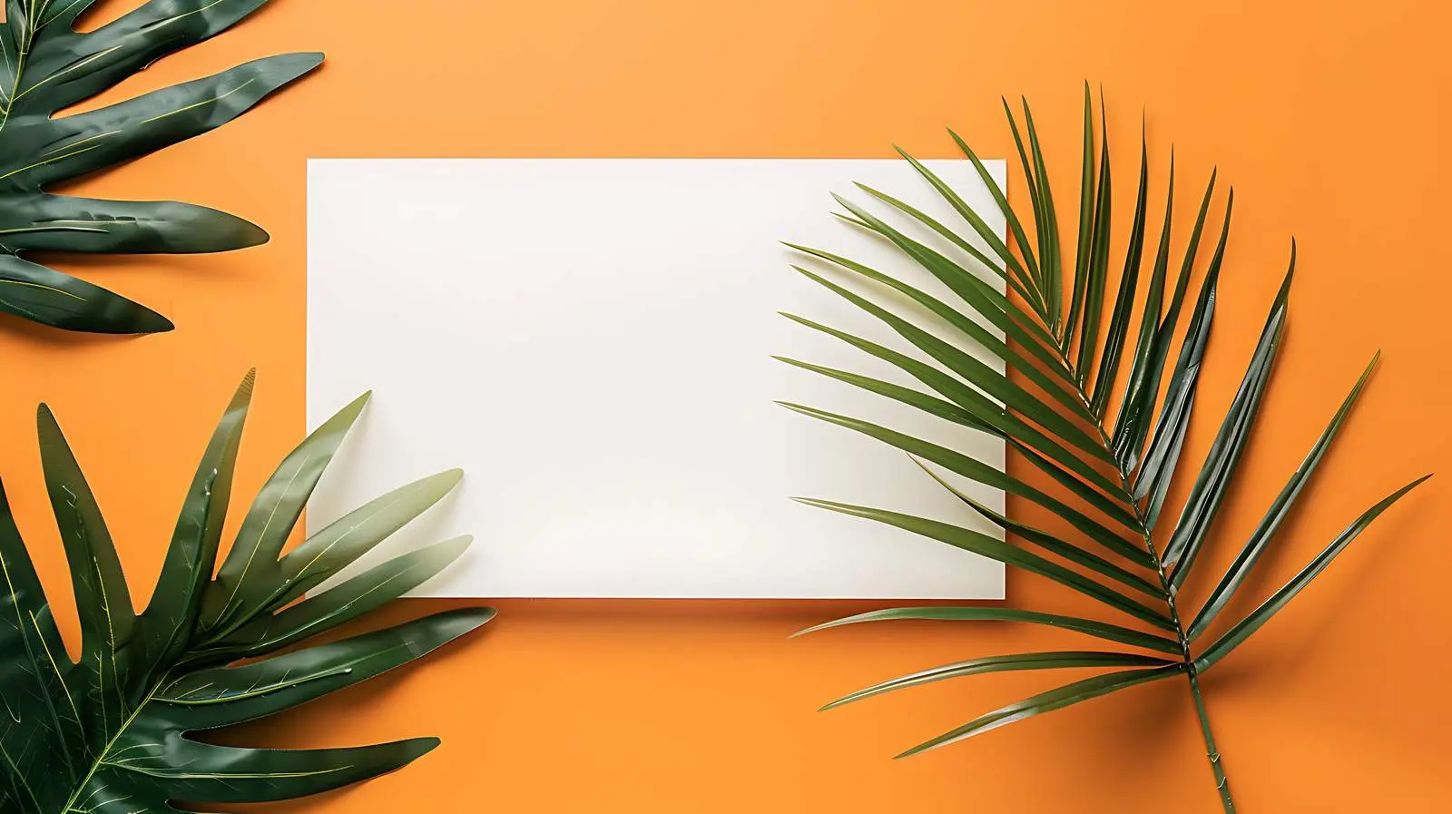 Blank Paper Sheet with Orange Background and Palm — free download from Dotvec