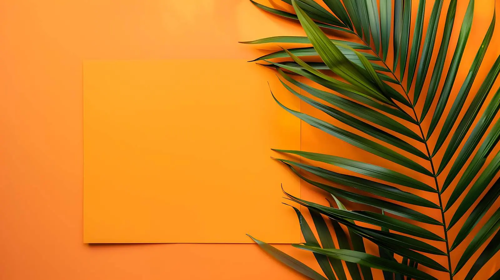 Blank Paper Sheet on Orange Background with Palm — free download from Dotvec
