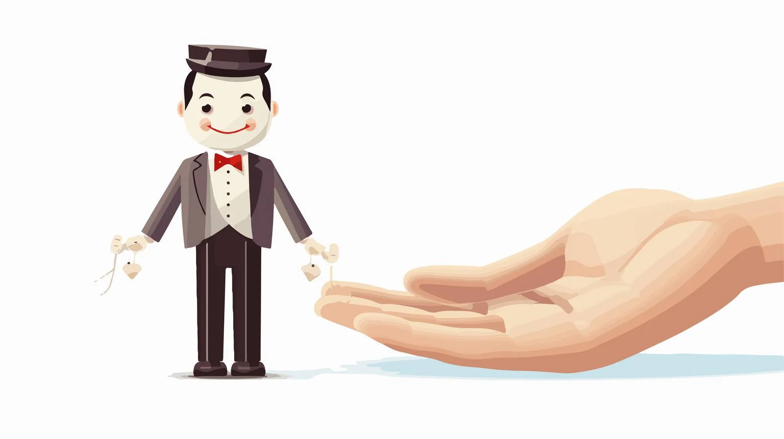 Quality Toy Held by Paper Man — free download from Dotvec