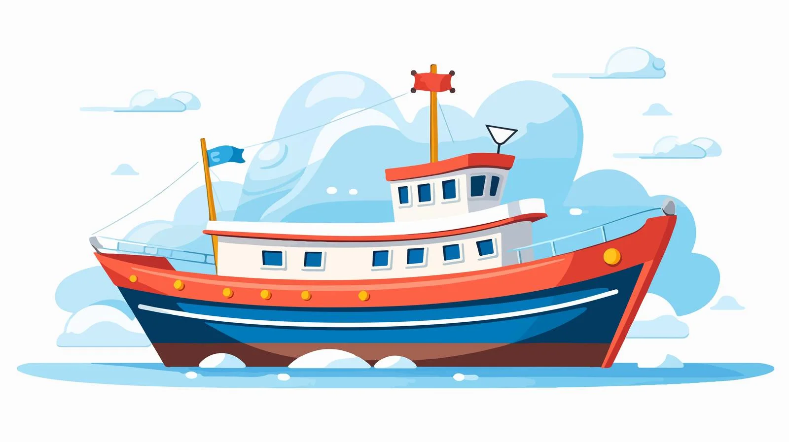 Paper Ship Flat Design Style Image — free download from Dotvec