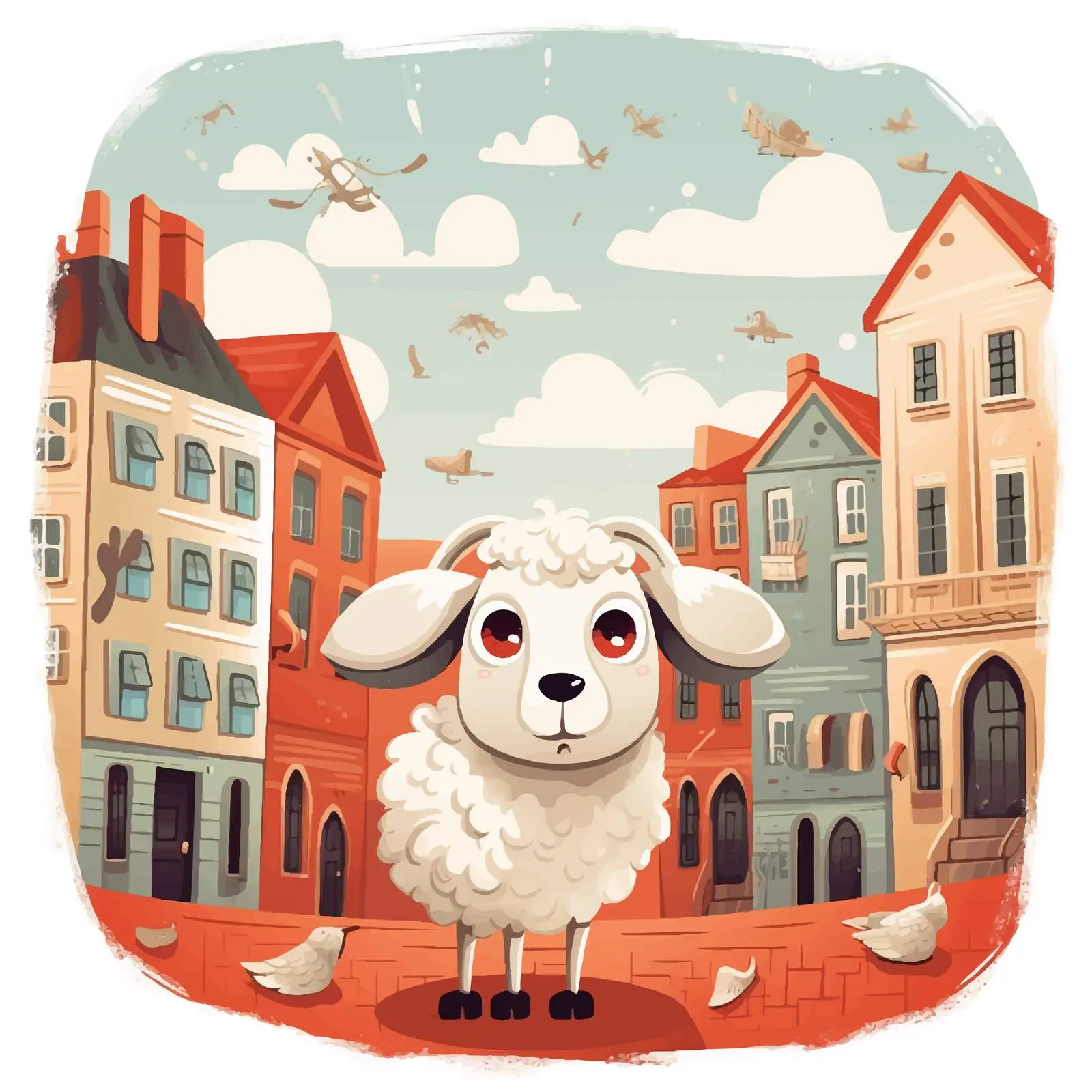 Cute Lamb Illustration of Lost Sheep Parable — free download from Dotvec