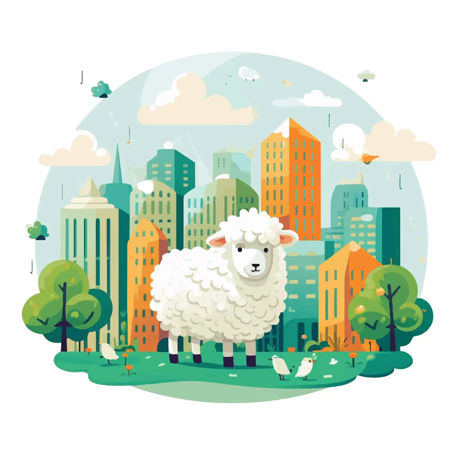 Cute Lamb Illustration of the Lost Sheep Parable – free charming design image from Dotvec