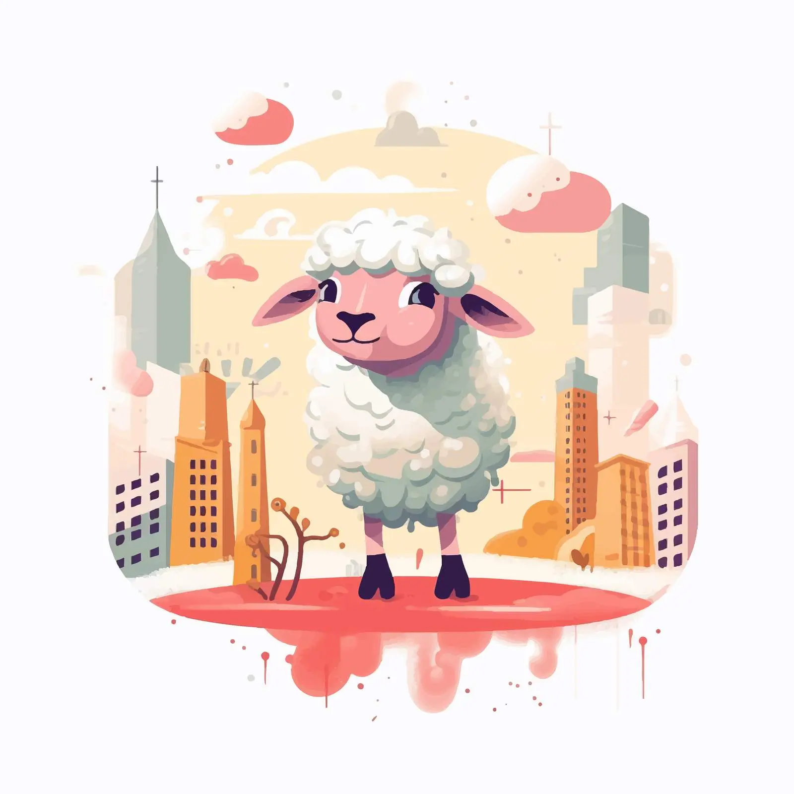 Modern Illustration of the Lost Sheep Parable — free download from Dotvec