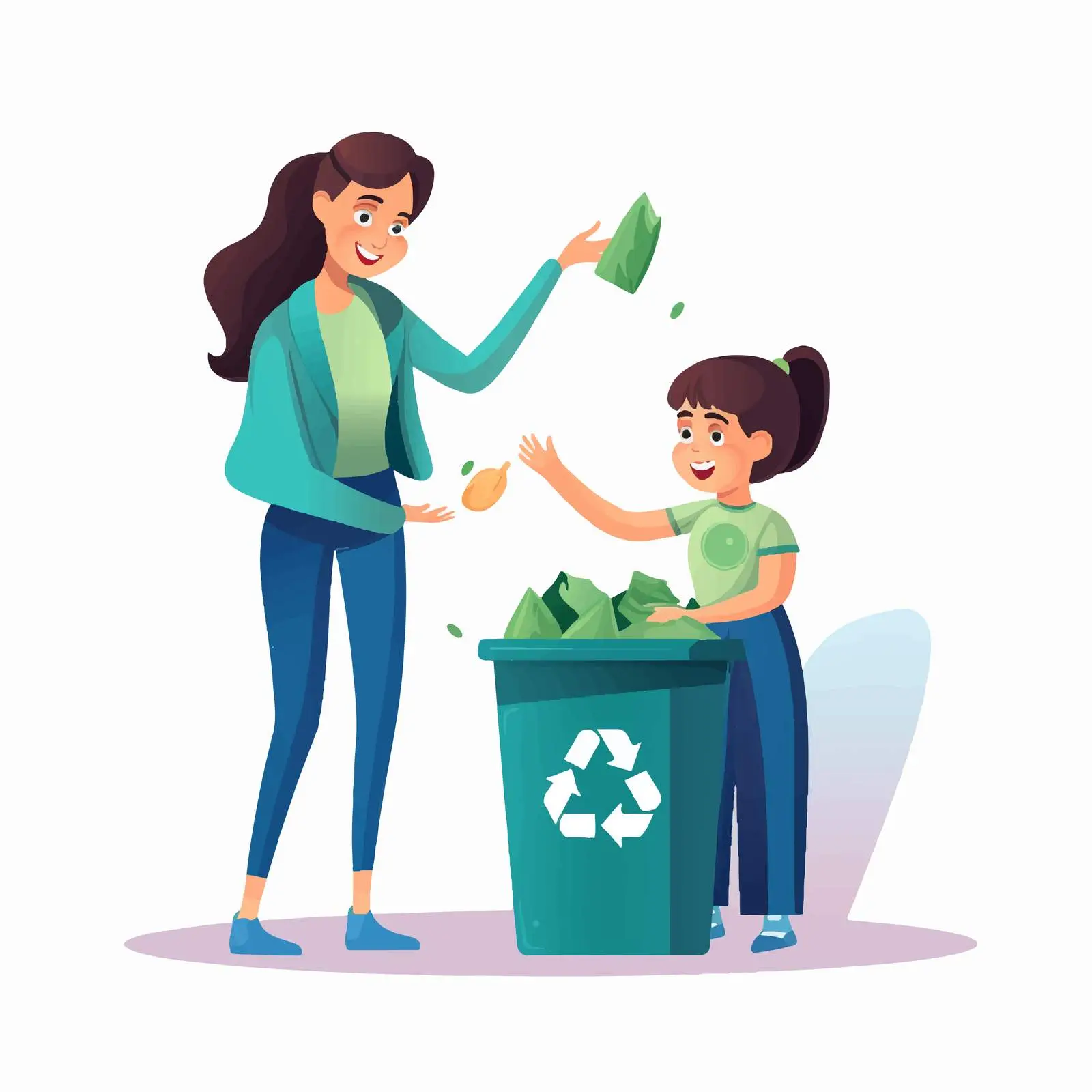 Mother Teaching Child Waste Disposal Best Practices — free download from Dotvec