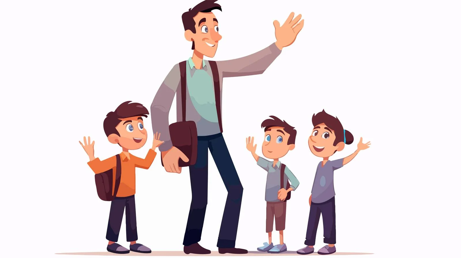 Parent Helping Kid Study Cartoon Illustration — free download from Dotvec