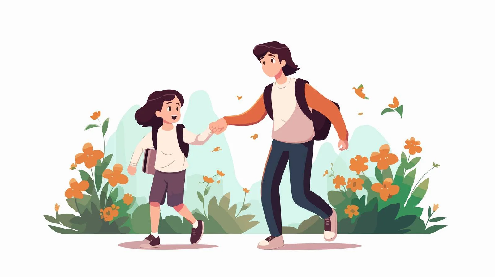 Parent Teaching Child Cartoon Illustration — free download from Dotvec