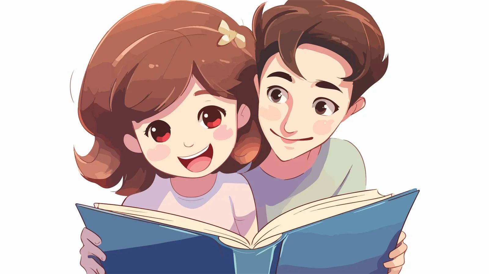 Joyful Parent Reading to Child Illustration — free download from Dotvec