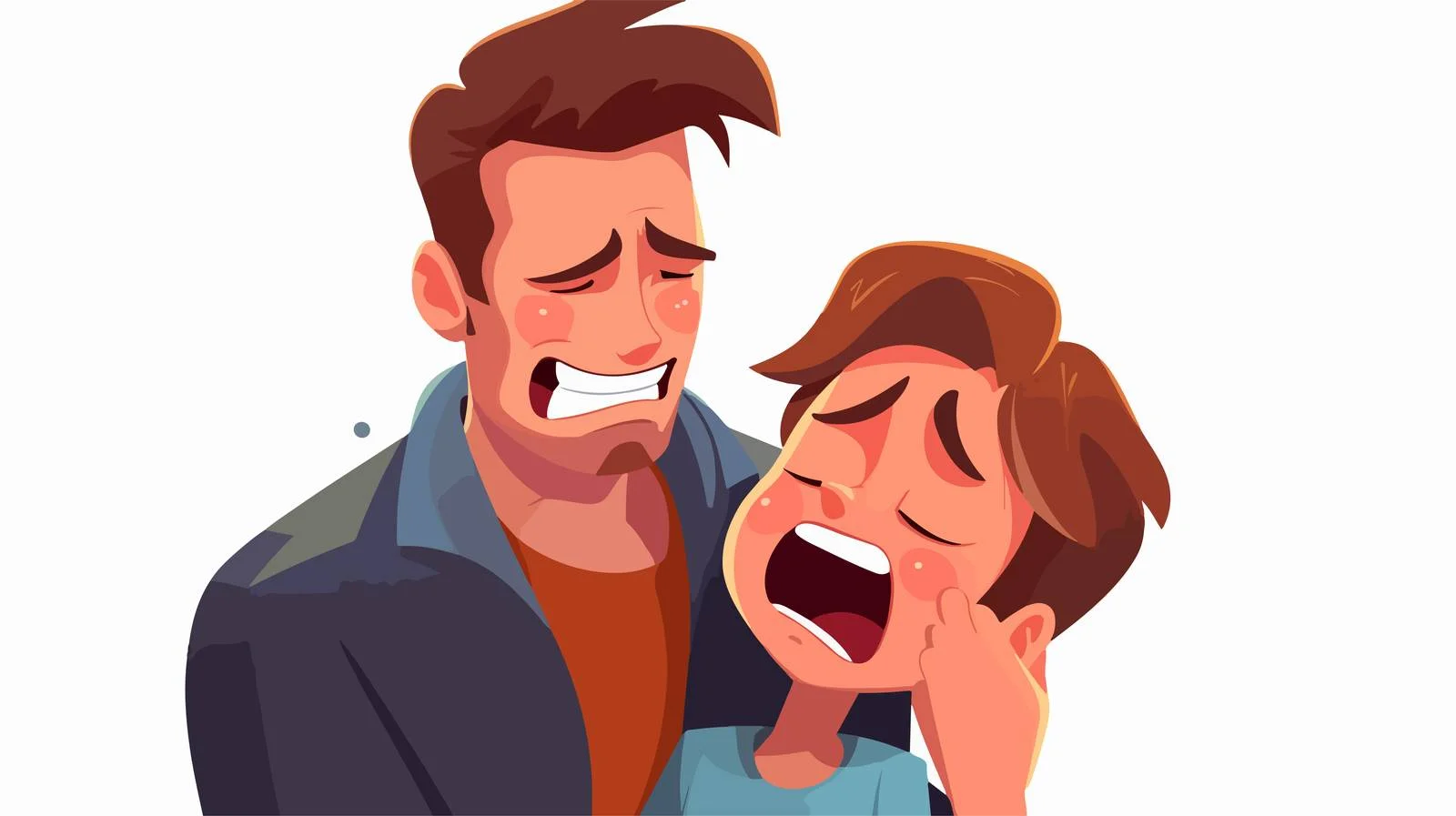 Parent with Child Crying Cartoon Illustration — free download from Dotvec