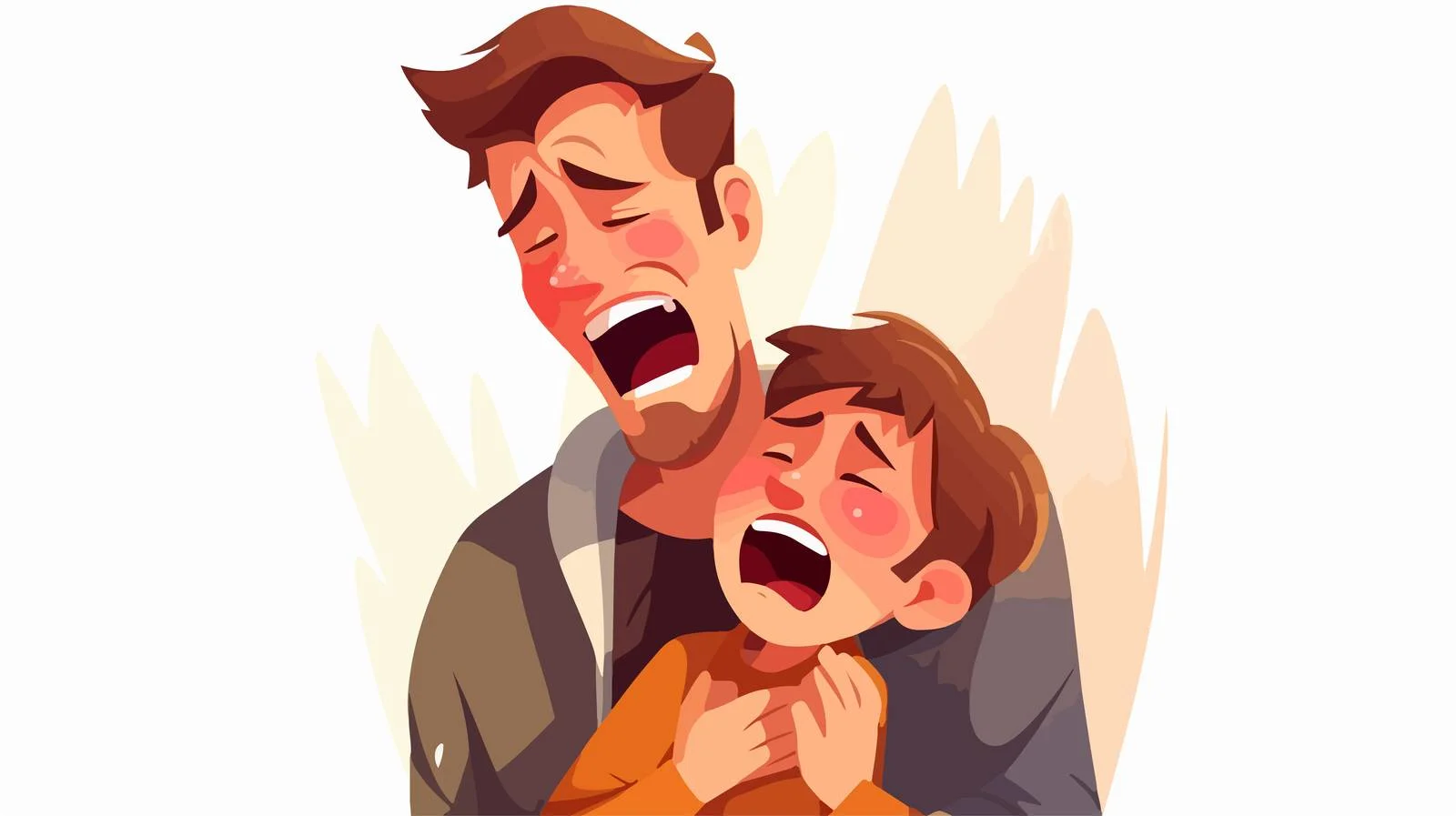 Parent and Child Cartoon Cry Illustration — free download from Dotvec