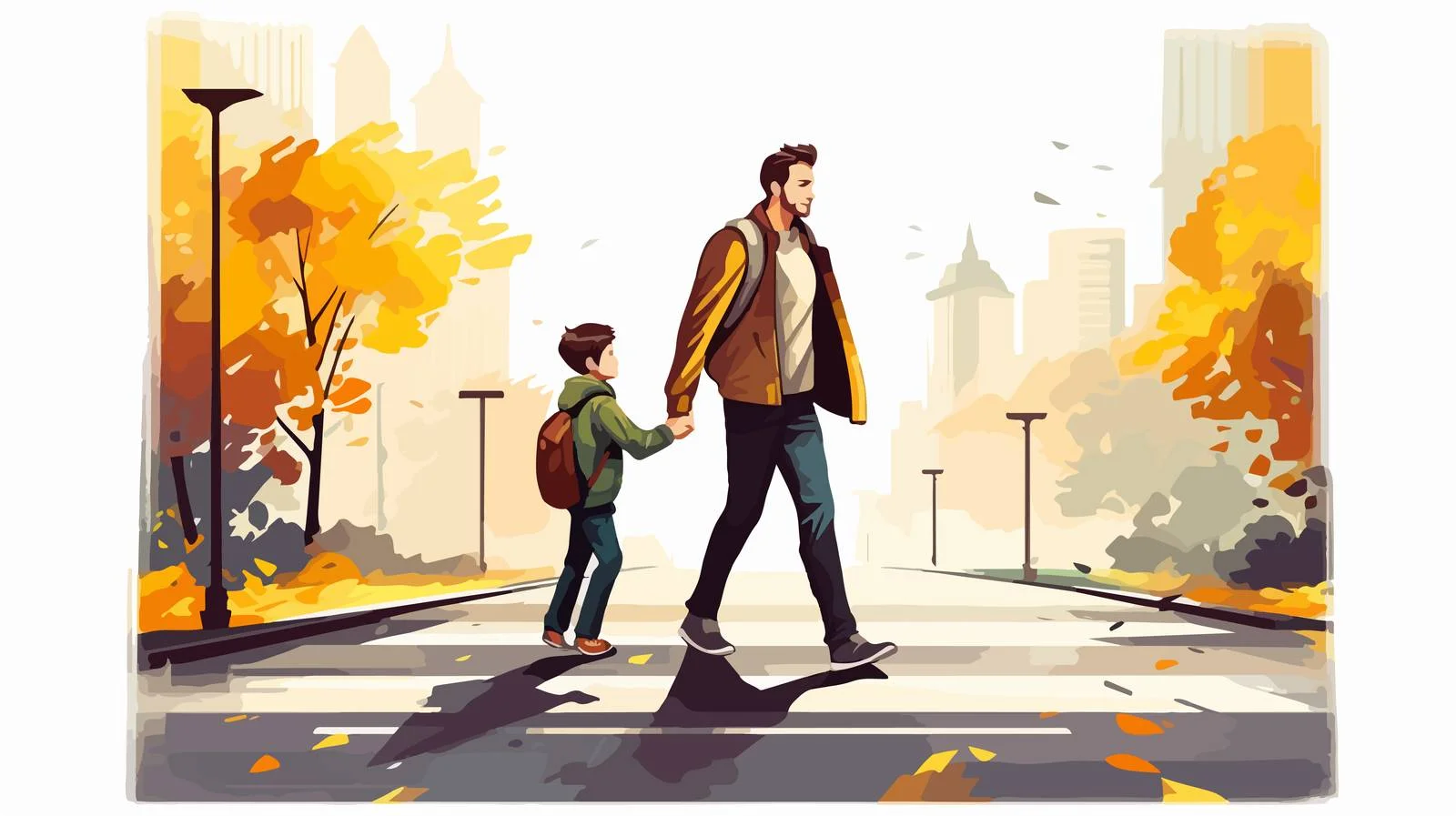 Safe Crossing Illustration — free download from Dotvec