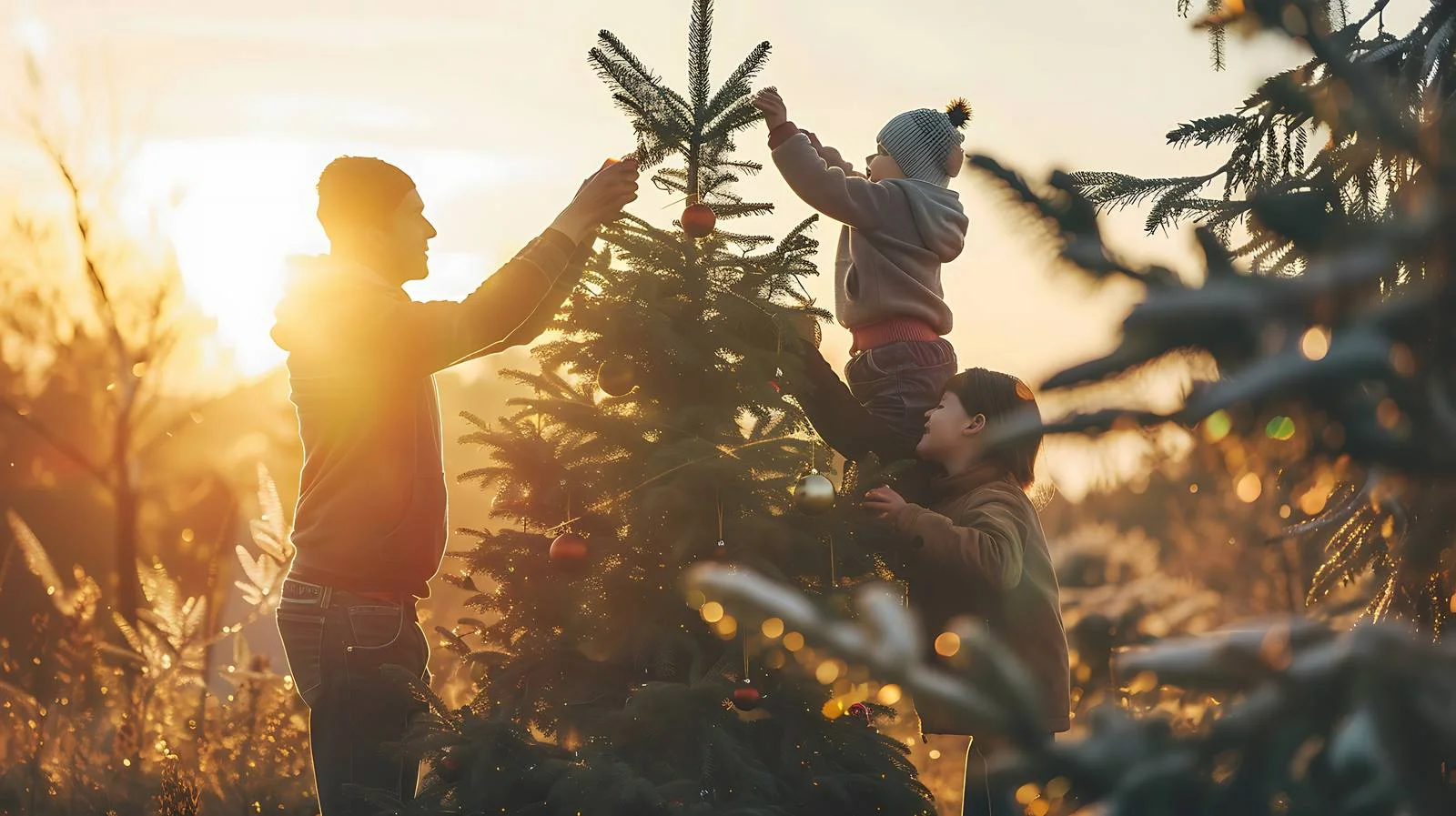 Festive Parents Carrying Joyful Children at Christmas — free download from Dotvec