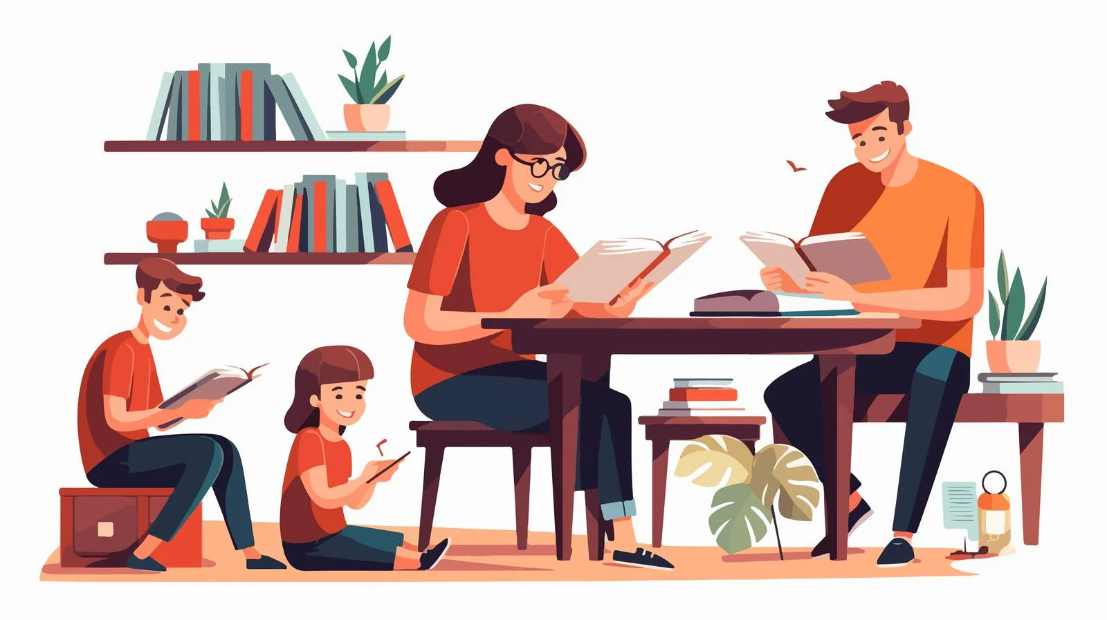 Parental Assistance in Homework: Educational Support Scene — free download from Dotvec