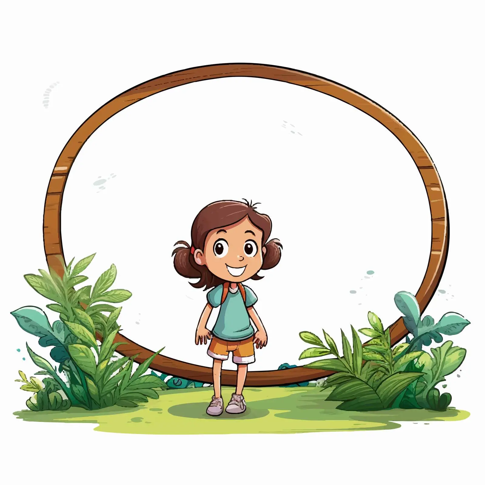 Kids Playing in Park with Blank Signboard — free download from Dotvec