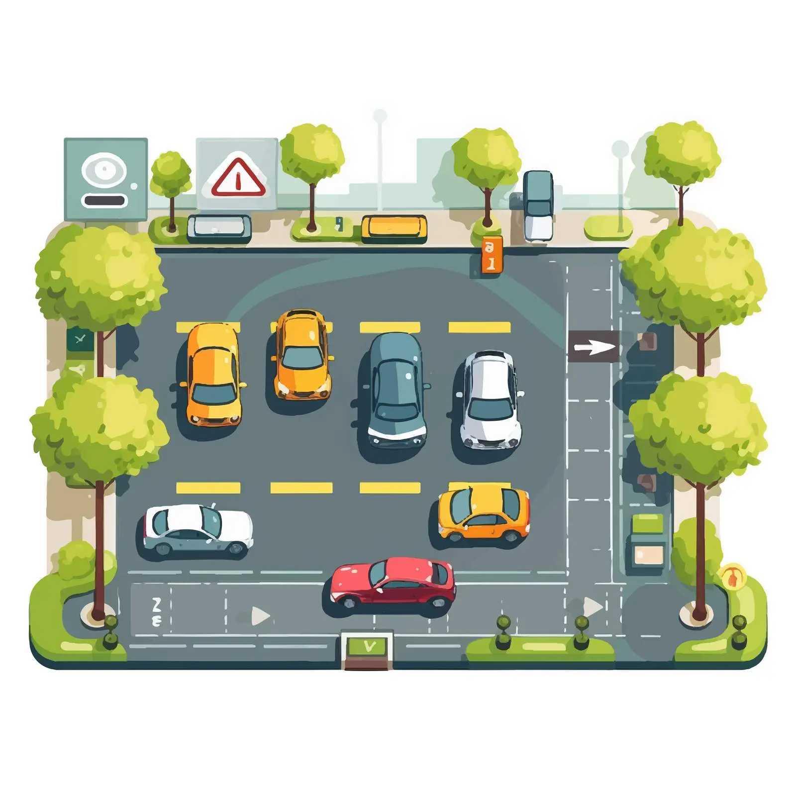 Cartoon Vector Parking Zone Design Illustration — free download from Dotvec