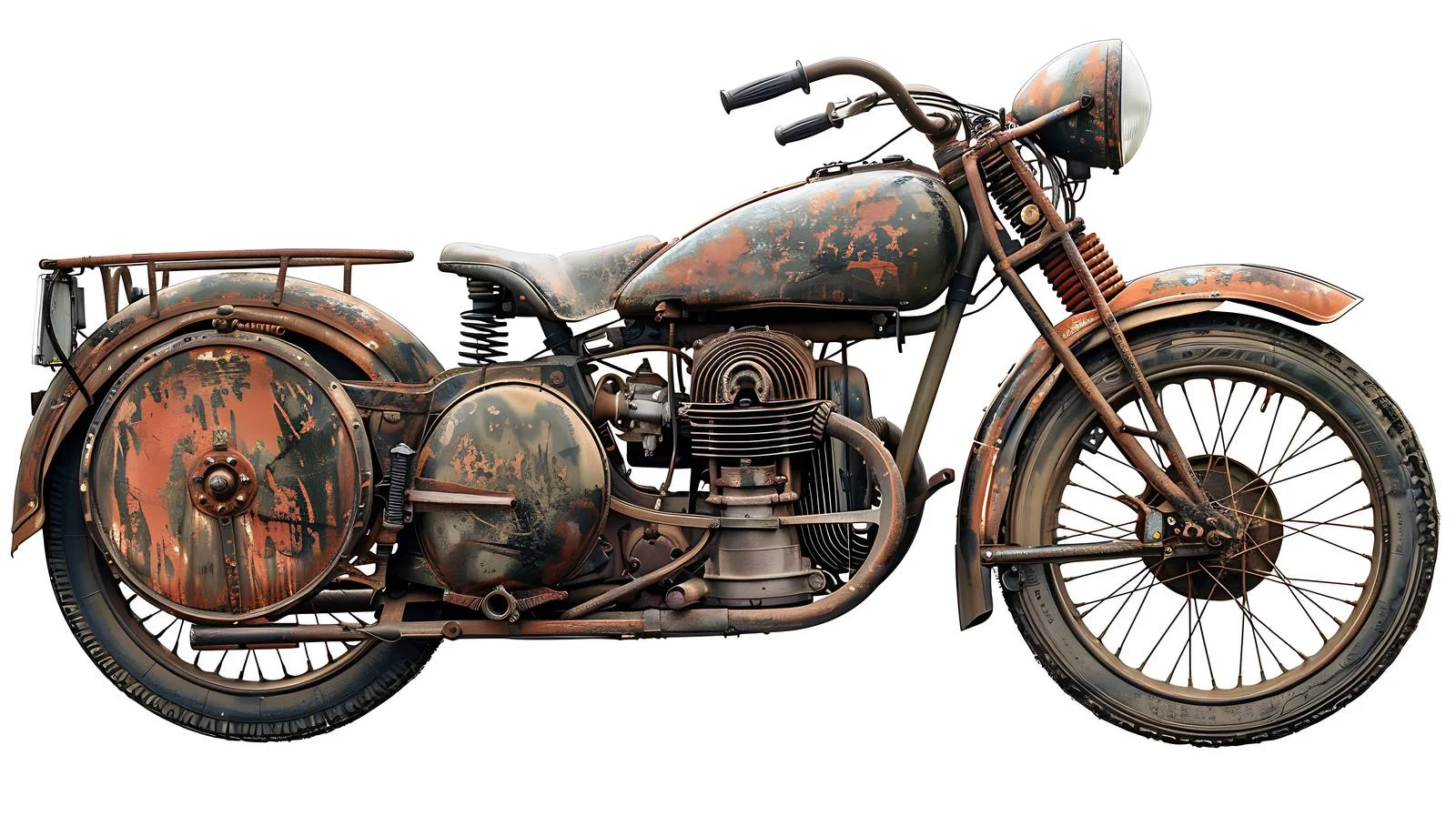 Vintage motorcycle sidecar isolated on white background — free download from Dotvec