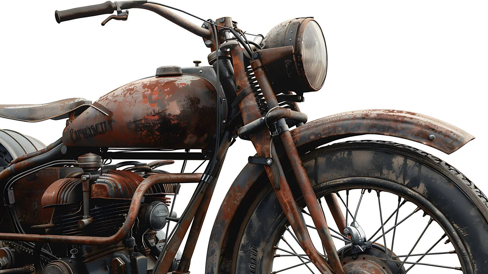 Vintage Motorcycle with Detached Sidecar — free download from Dotvec