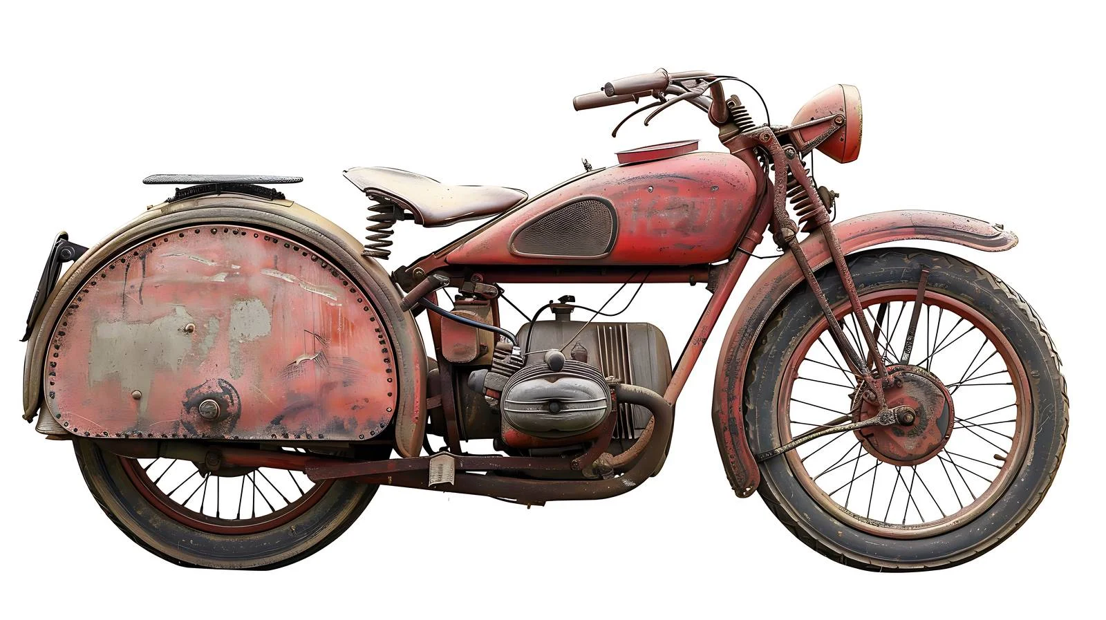 Vintage Motorcycle Sidecar Isolated on White — free download from Dotvec