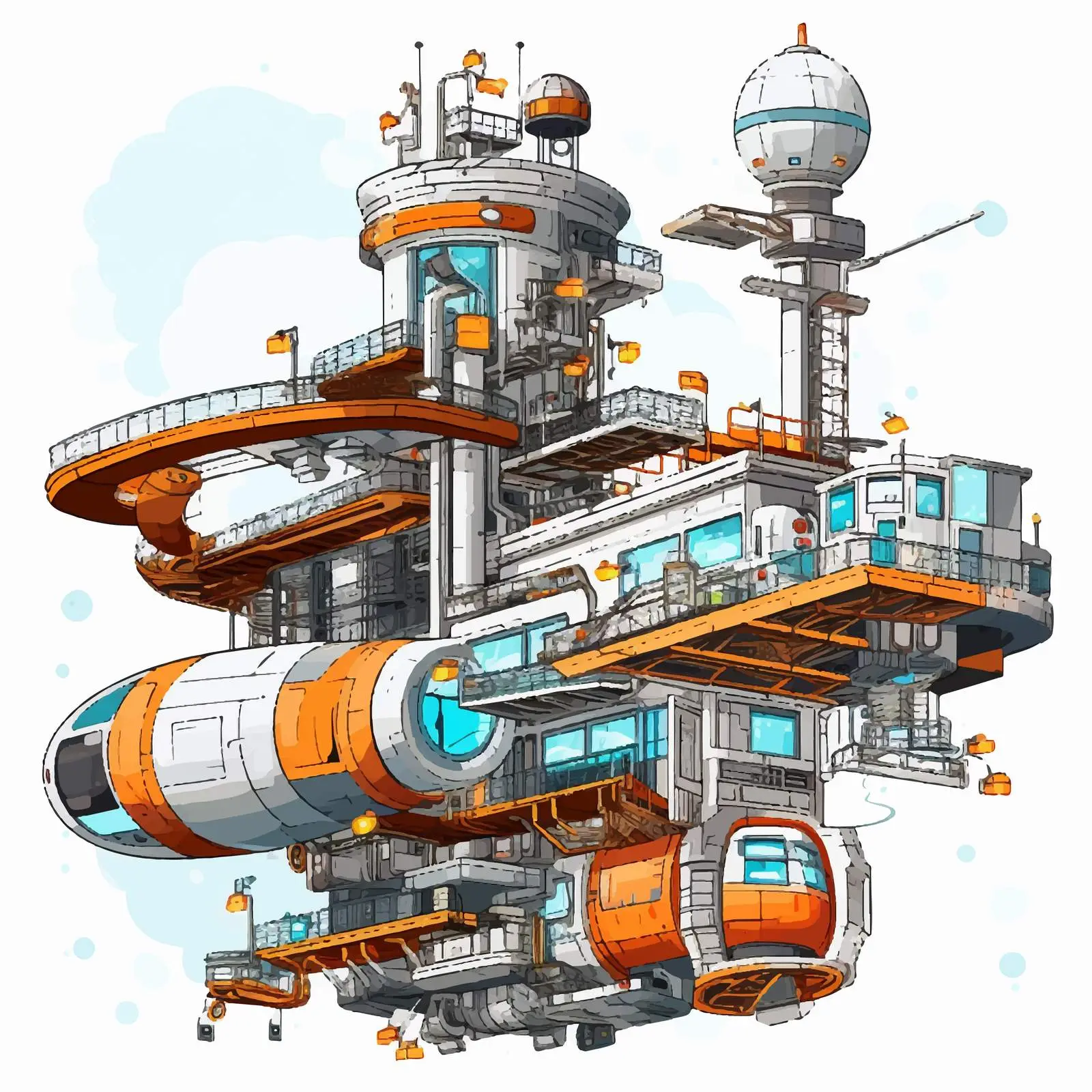 Isolated Space Station Vector Illustration — free download from Dotvec