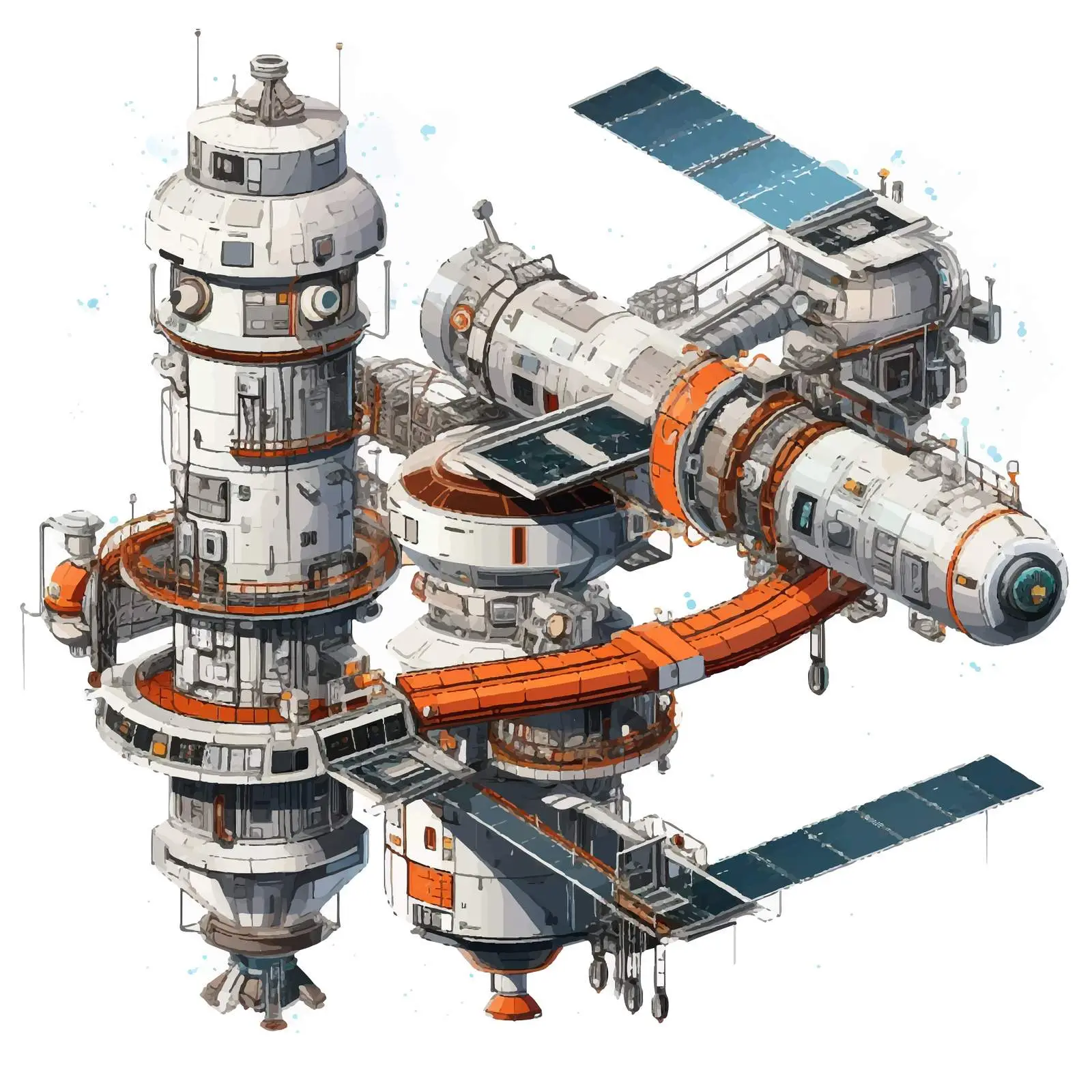 Isolated Part of Space Station Illustration — free download from Dotvec