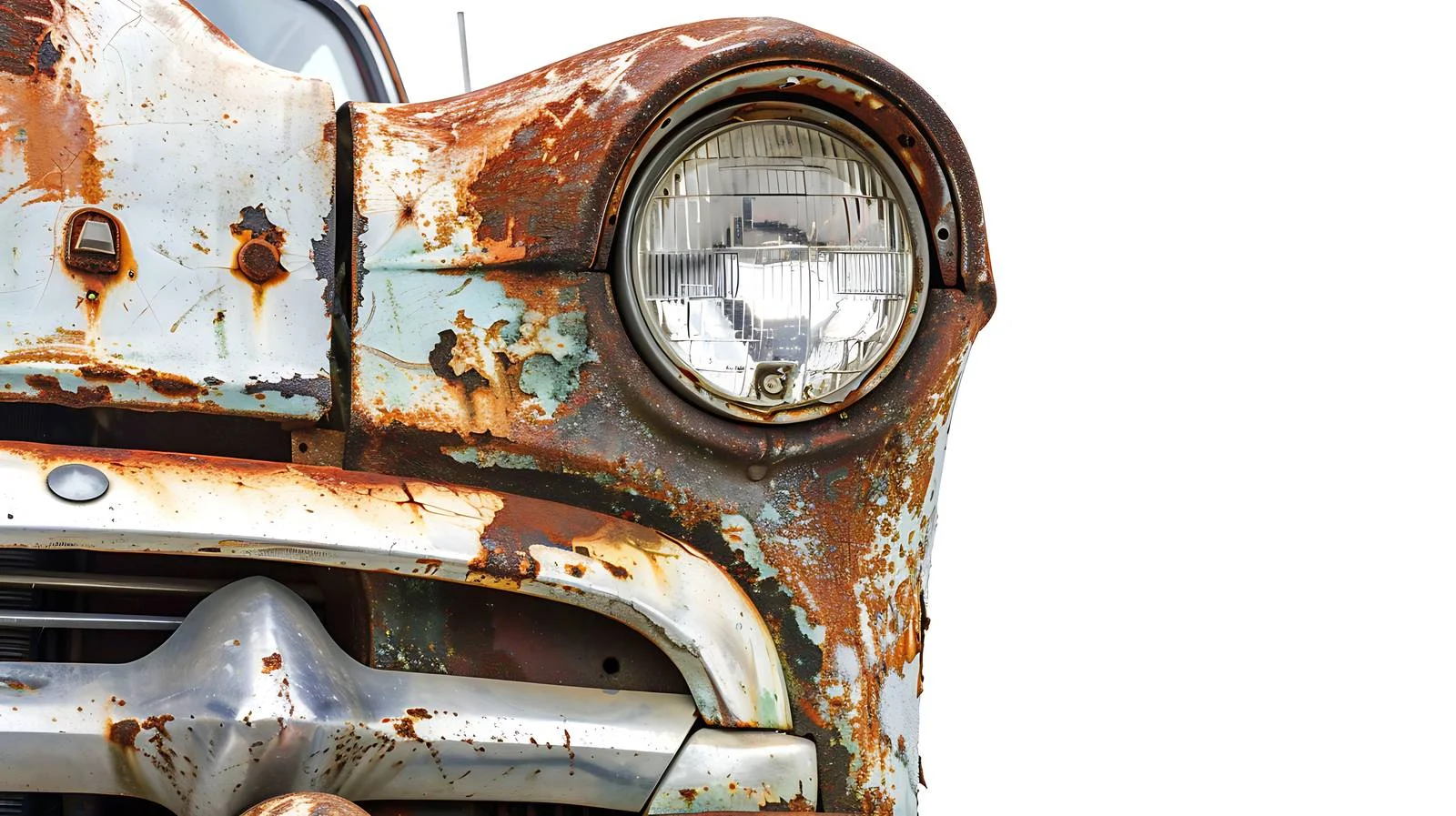 Weathered portion of a vintage car front — free download from Dotvec