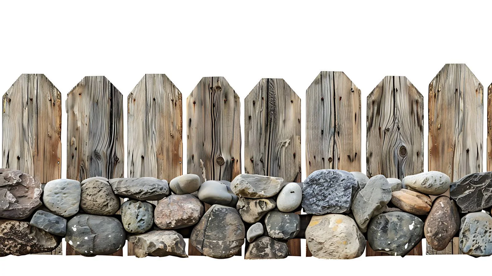 Stone and Wood Fence Segments — free download from Dotvec