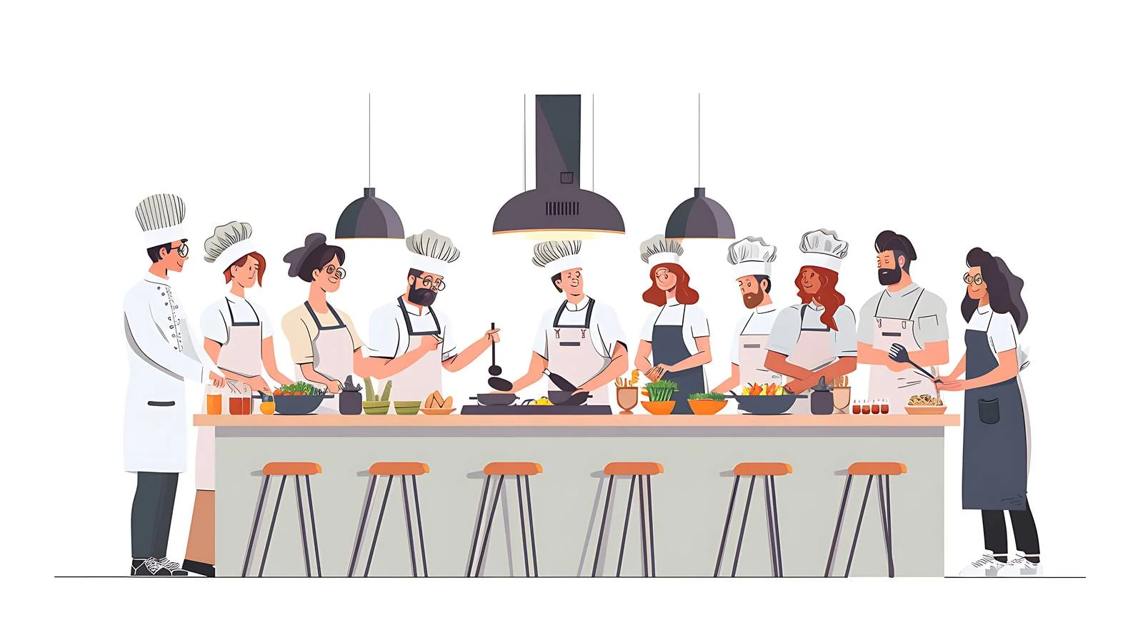 Cooking class with female chef demonstration — free download from Dotvec