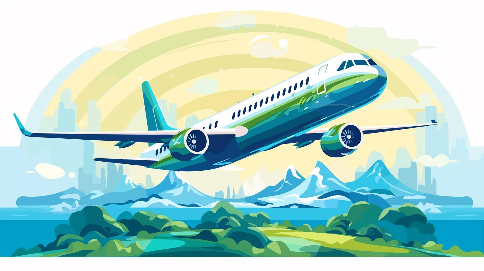 Passenger Plane on World Map — free download from Dotvec