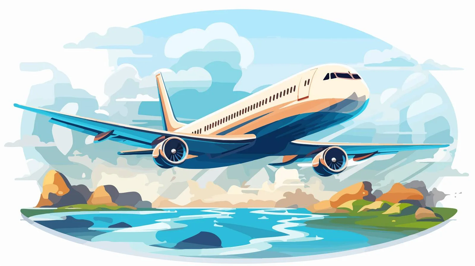 Passenger Plane over World Map Travel — free download from Dotvec