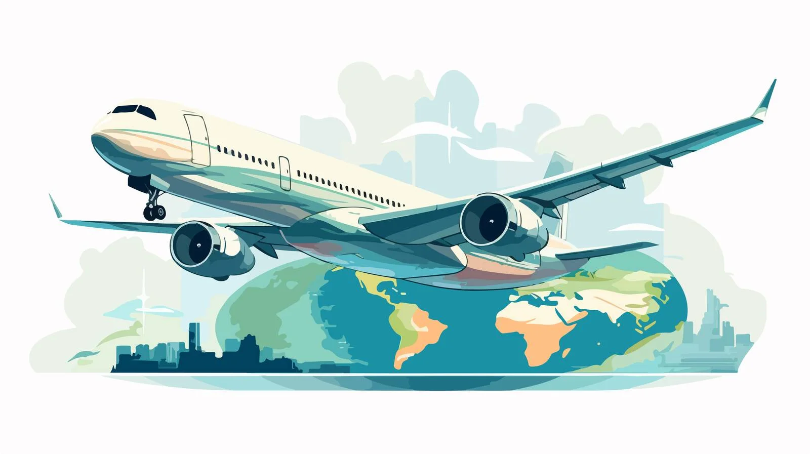 Air Travel Over Map: Vacation Concept — free download from Dotvec