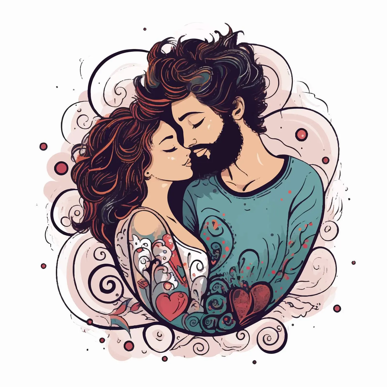 Passionate Lovers Vector Illustration — free download from Dotvec