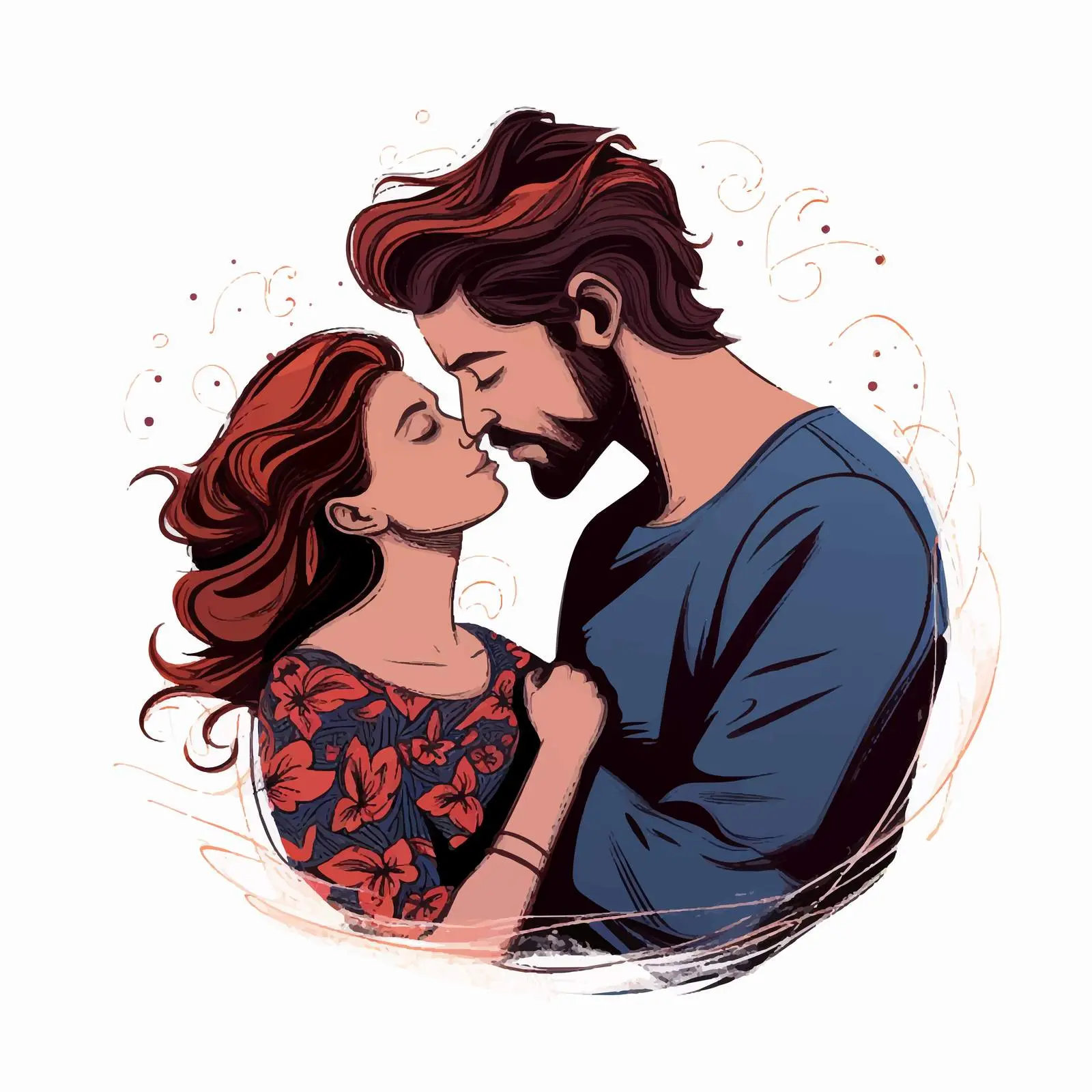 Passionate Lovers Caressing Vector Illustration – free connectedness image from Dotvec