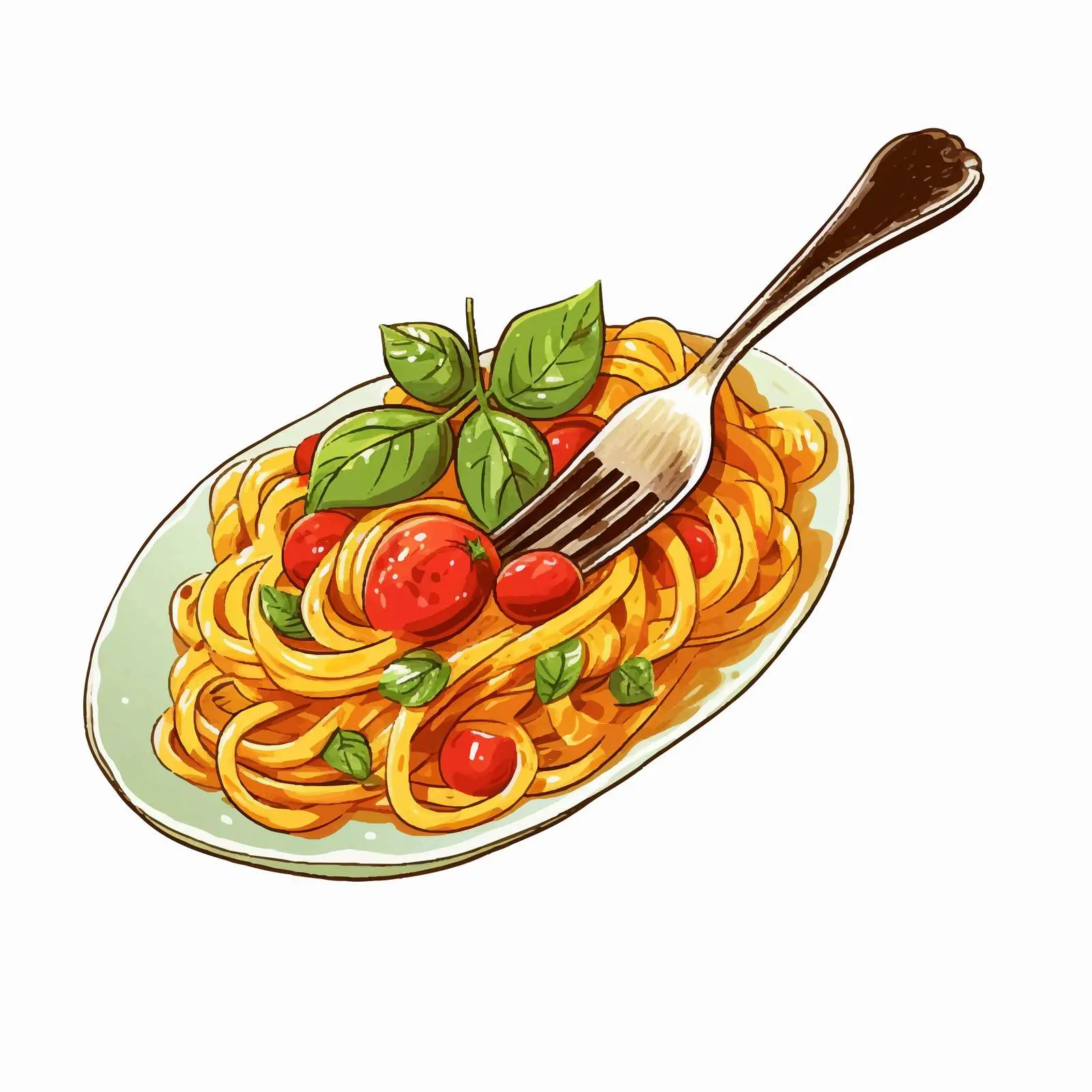 Delicious Pasta with Tomatoes on a Fork – free meal presentation image from Dotvec