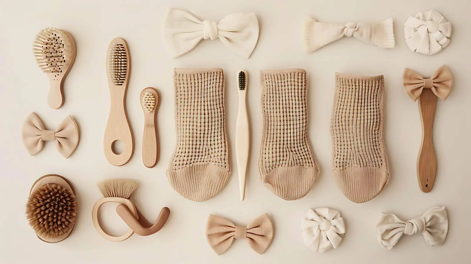 Cozy Scandinavian Newborn Photo in Pastel Beige — free download from Dotvec