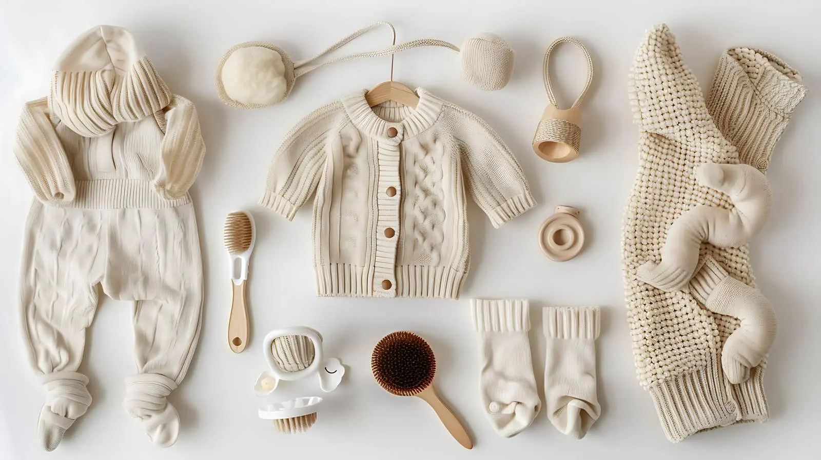 Cozy Scandinavian Newborn Baby in Pastel Beige — free download from Dotvec